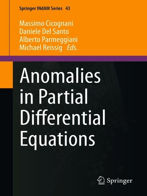 cover image of Anomalies in Partial Differential Equations